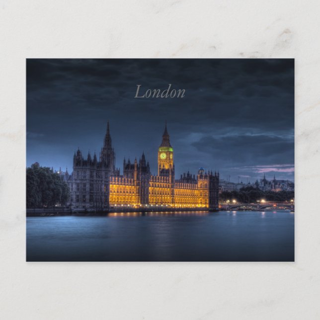 Det brittiska parlamentet i London Postcard Vykort (Framsida)