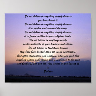 Det Buddha citationstecknet tror inte nyheterna i Poster