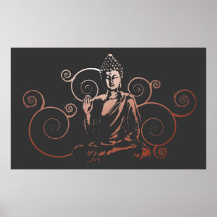 Det Buddha flödestrycket Poster