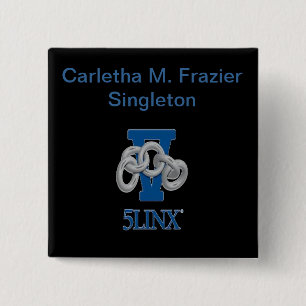 Det Carletha M. Frazier Enkelkort namnemblem Knapp