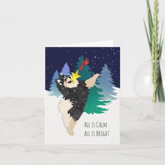 Det Celestiala - finska Lapphund kort-anpassa H Helgkort (Framsida)