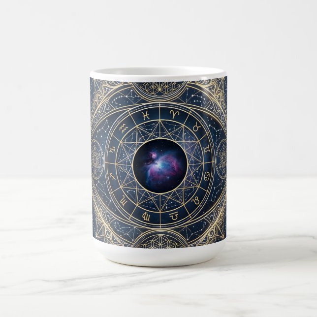 Det Celestiala Ögat — Zodiakos Kosmos Helig Geomet Kaffemugg (Center)