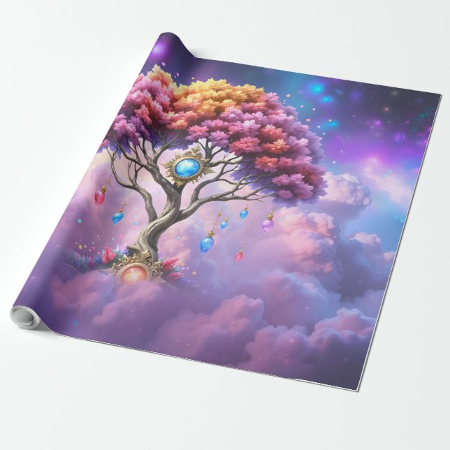 Det Celestiala Trädet för Att Bli. Presentpapper (Utrullad)