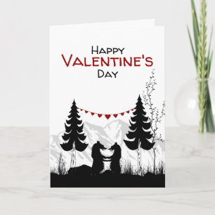 Det charmiga berg uthärdar förälskade valentin dag helgkort