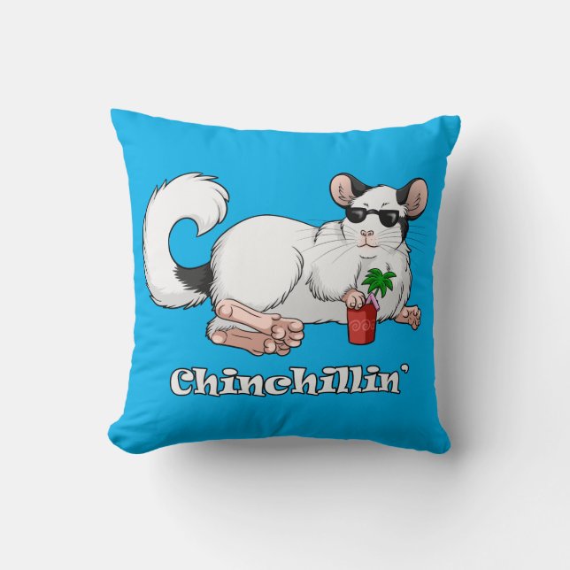 Det Chinchillin kast dämpar 41 cm x 41 cm Kudde (Framsida)