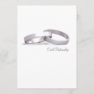Det civila partnerskapet Ringar-Silver BLK-Inbjuda Inbjudningar