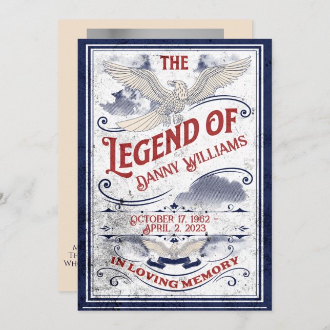 Det civila temat Militär Veteran Patriotic Inbjudningar (Fram/baksida)