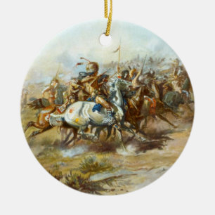 Det Custer slagsmål av Charles Marion Russell Julgransprydnad Keramik
