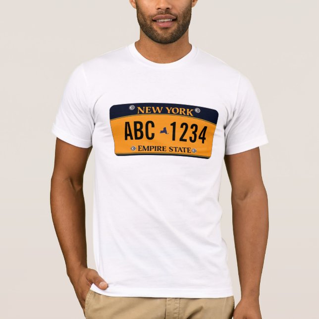 Det *Customized nya New York fordon licenserar T-shirt (Framsida)