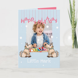 Det där Hund Life Blue Boy Birthday Photo Kort