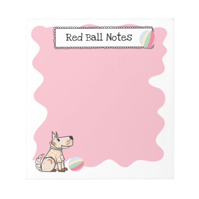 Det där hundlivet Hund Boll Röd Notisblock Anteckningsblock (Framsida)
