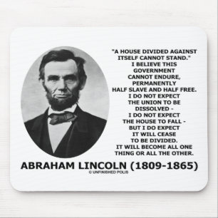 Det delade Abraham Lincoln huset kan inte stå Musmatta