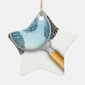 Det detektiv- ledtrådfyndfingret identifierar med julgransprydnad keramik