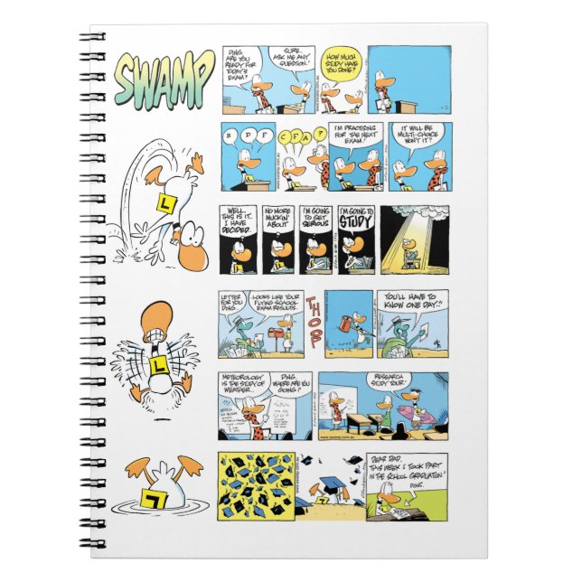 Det Ding ankaflyget skolar examen Anteckningsbok Med Spiral (Framsidan)