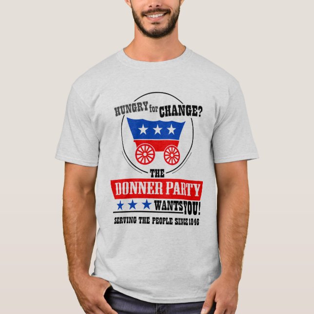 Det Donner partyet önskar DIG! T Shirt (Framsida)