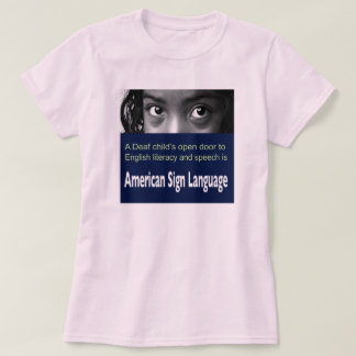 Det döva barnets är öppna dörr till den engelska tee shirt