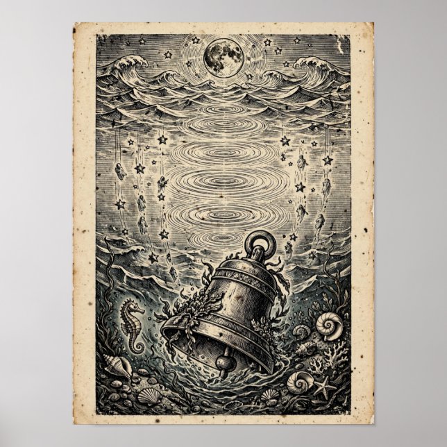 Det drunknade klockans konsttryck poster (Framsidan)