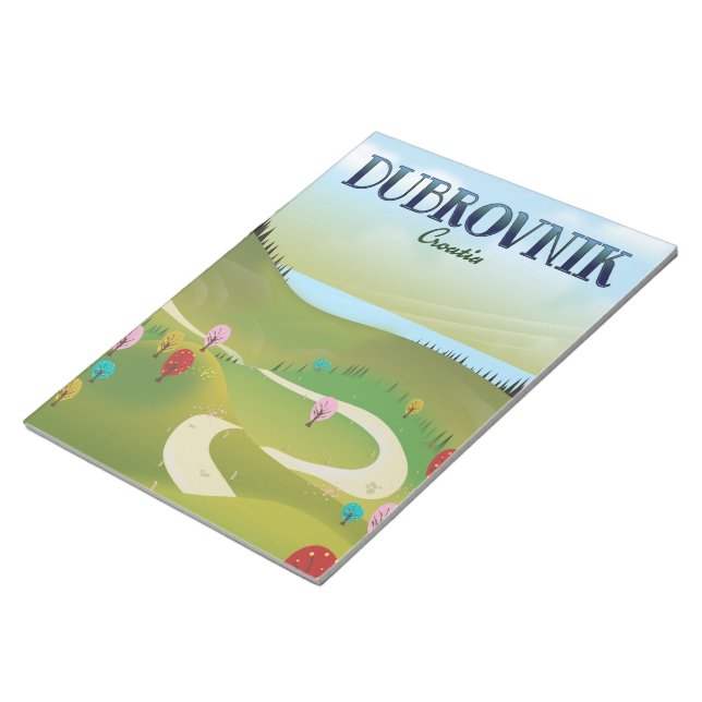 Det dubrovnika kroatia-landskapet poster. anteckningsblock (Vinklad)