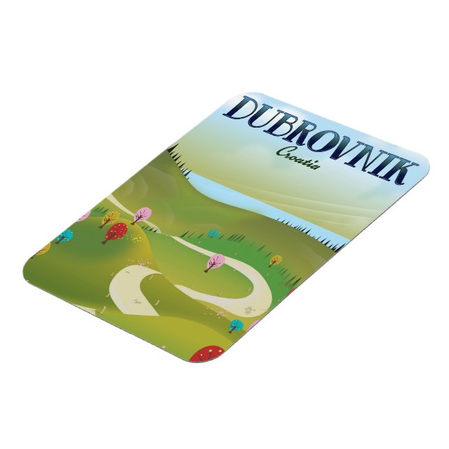 Det dubrovnika kroatia-landskapet poster. magnet (Vänstra Sidan)