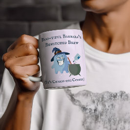 Det egna namnet lustigt spökcauldron kaffemugg