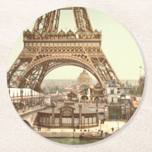 Det Eiffel torn baserar, Paris, frankrike Underlägg Papper Rund