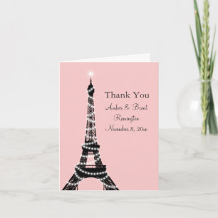 Det Eiffel torn blinkar tackkortet (rosor) Tack Kort