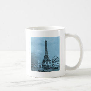 Det Eiffel torn från Seinen Paris 1900 Kaffemugg