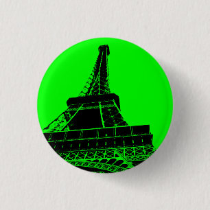 Det Eiffel torn knäppas i grönt Knapp