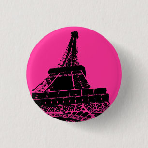 Det Eiffel torn knäppas i rosor Knapp