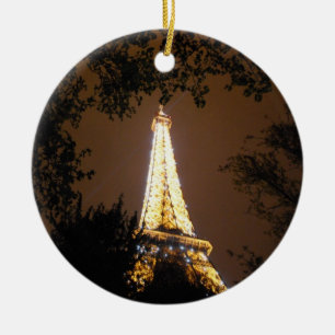 Det Eiffel torn på natten Julgransprydnad Keramik