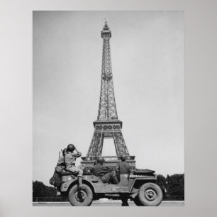 Det Eiffel torn U.S. tjäna som soldat världskrig Poster