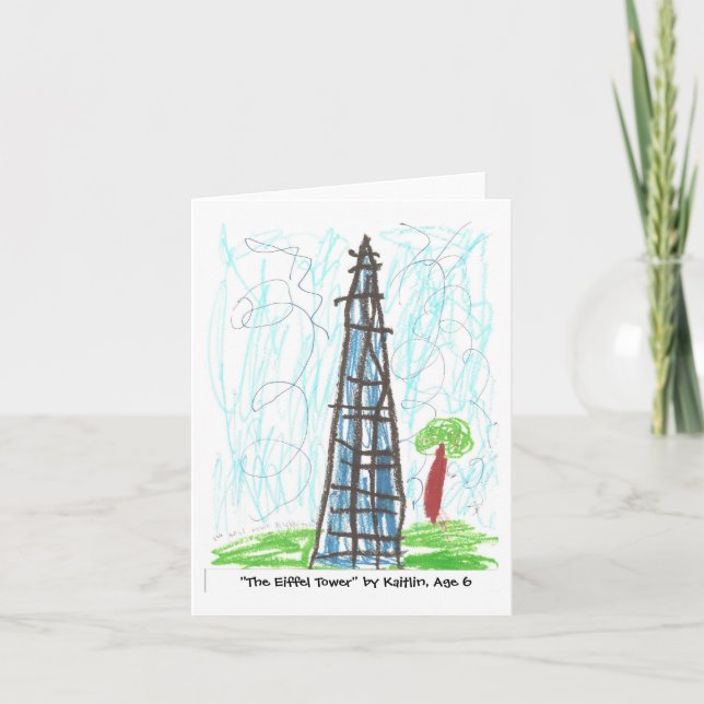 "Det Eiffel torn" vid Kaitlin, ålder 6 Kort (Framsida)
