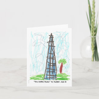 "Det Eiffel torn" vid Kaitlin, ålder 6 Kort
