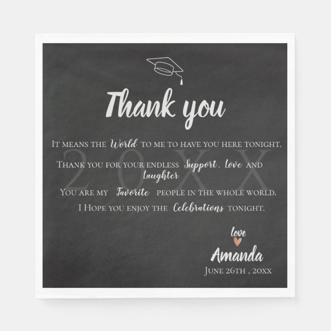 "Det Elak världen för mig" Studenten Tack Pappersservett (Framsidan)