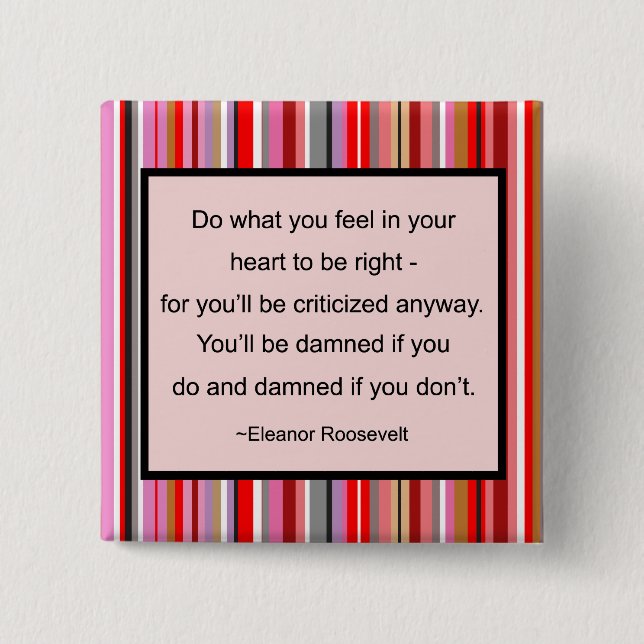 Det Eleanor Roosevelt citationstecknet knäppas Knapp (Framsida)