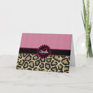 Det eleganta den Leopardtrycket och polkaen Anteckningskort