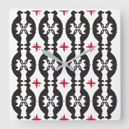 Det eleganta vinthundmönster tar tid på fyrkantig klocka