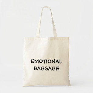 Det emotionella bagaget hänger lös tygkasse