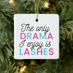 Det enda drama jag tycker om är streck julgransprydnad keramik