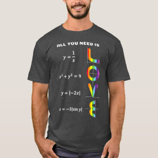 Det enda du behöver är Kärlek Pride Math T Shirt