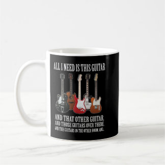 Det enda jag behöver är Guitars Long Slee Kaffemugg
