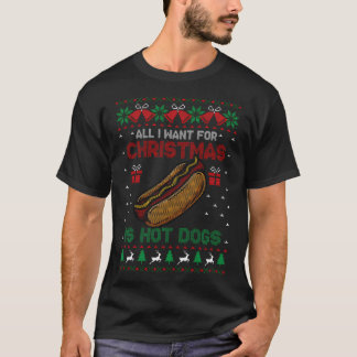 Det enda jag vill ha i jul är Hett Hundar Helgdag T Shirt
