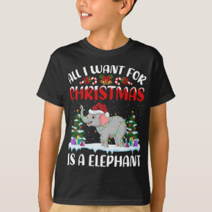 Det enda jag vill ha i julklapp är en elefon t shirt