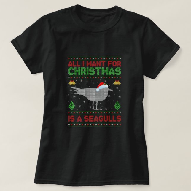 Det enda jag vill ha i julklapp är ett Fiskmåsar T Shirt (Design framsida)