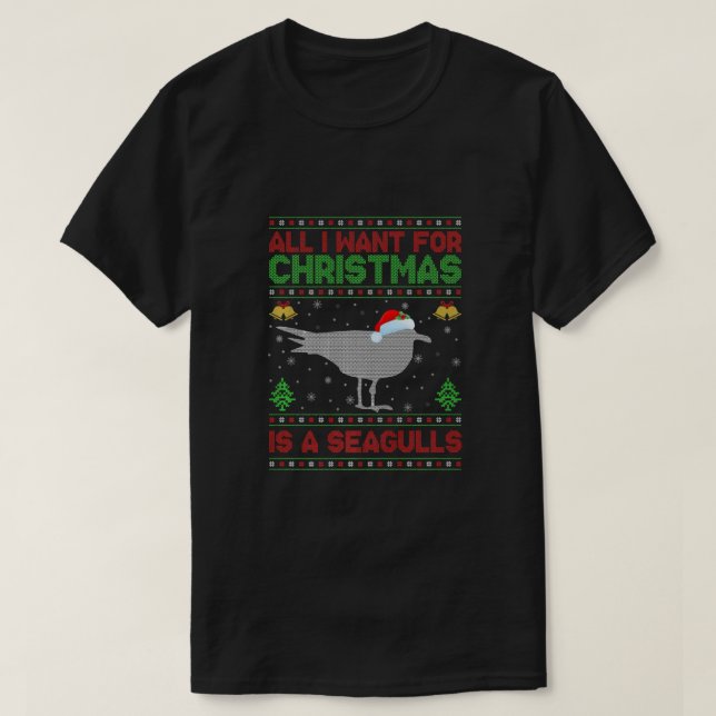 Det enda jag vill ha i julklapp är ett Fiskmåsar T Shirt (Design framsida)