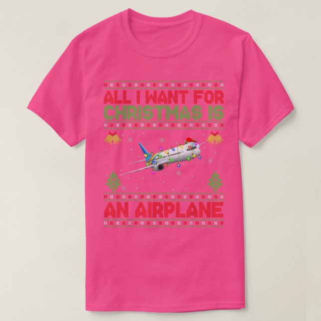 Det enda jag vill ha i julklapp är ett flygplan  t shirt (Design framsida)
