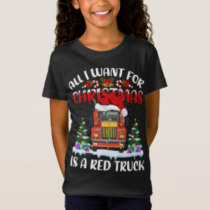 Det enda jag vill ha i julklapp är rött. t shirt