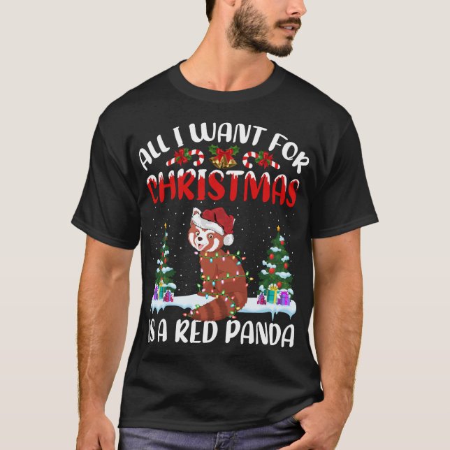 Det enda jag vill ha i julklapp är rött. t shirt (Framsida)