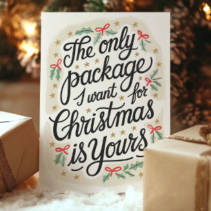 Det enda Paket jag vill ha till julspegeln Helgkort