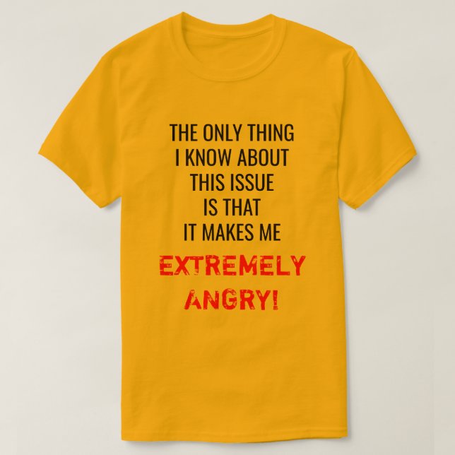 "DET ENDA SAK JAG VET OM DENNA FRÅGA..." TEE (Design framsida)